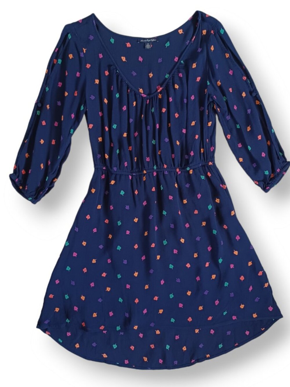 AEO American Eagle Womens Mini Dress High-low Hi-lo Navy Blue Y2K 2000s Size S